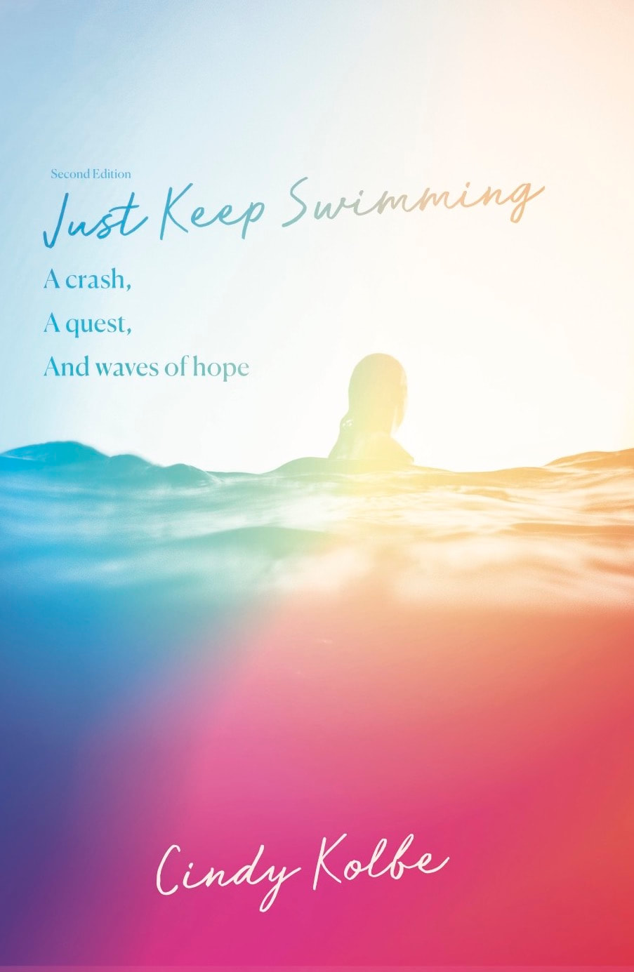 Text: Just Keep Swimming: a crash, a quest, and waves of hope. Coming Soon! Holidays gifts? Pre-orders start Nov. 15, 2022 at your favorite bookstores! Available Dec. 15, 2022